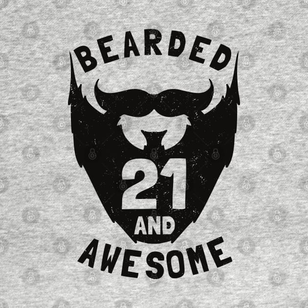 21st Birthday Gift Bearded 21 And Awesome by Havous